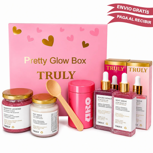 PRETTY GLOW BOX™ | TODO LO QUE NECESITAS PARA UNA PIEL SUAVE LUMINOSA Y CON UN AROMA IRRESISTIBLE.