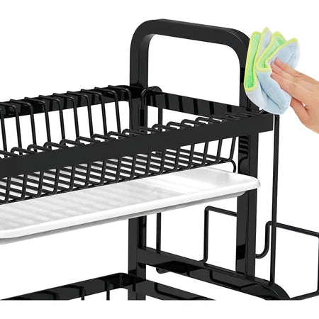 Escurridor de Platos 3 Niveles con Bandejas de Drenaje + Regalo GRATIS