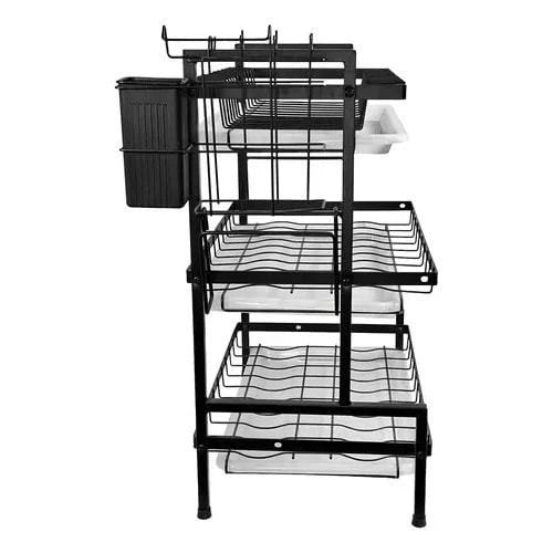 Escurridor de Platos 3 Niveles con Bandejas de Drenaje + Regalo GRATIS
